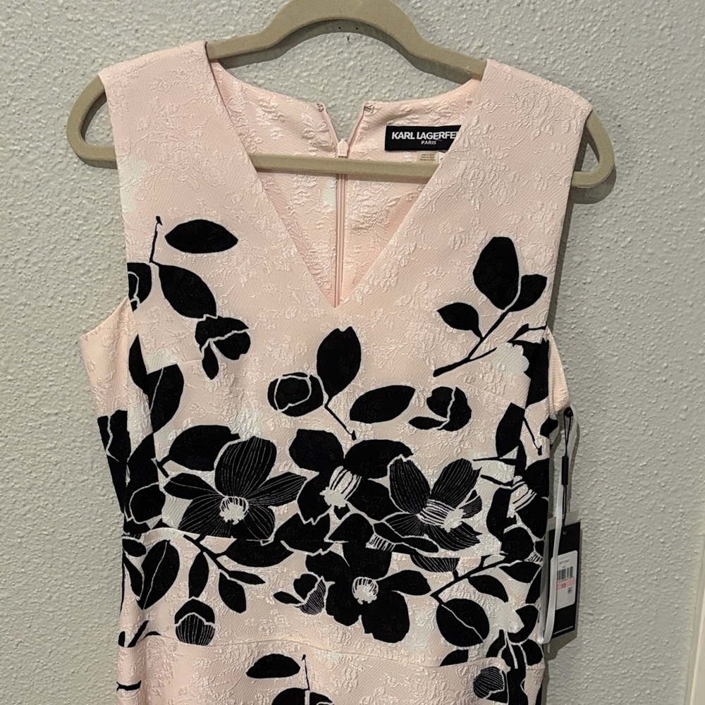 Karl Lagerfeld Blush and Black Floral Dress